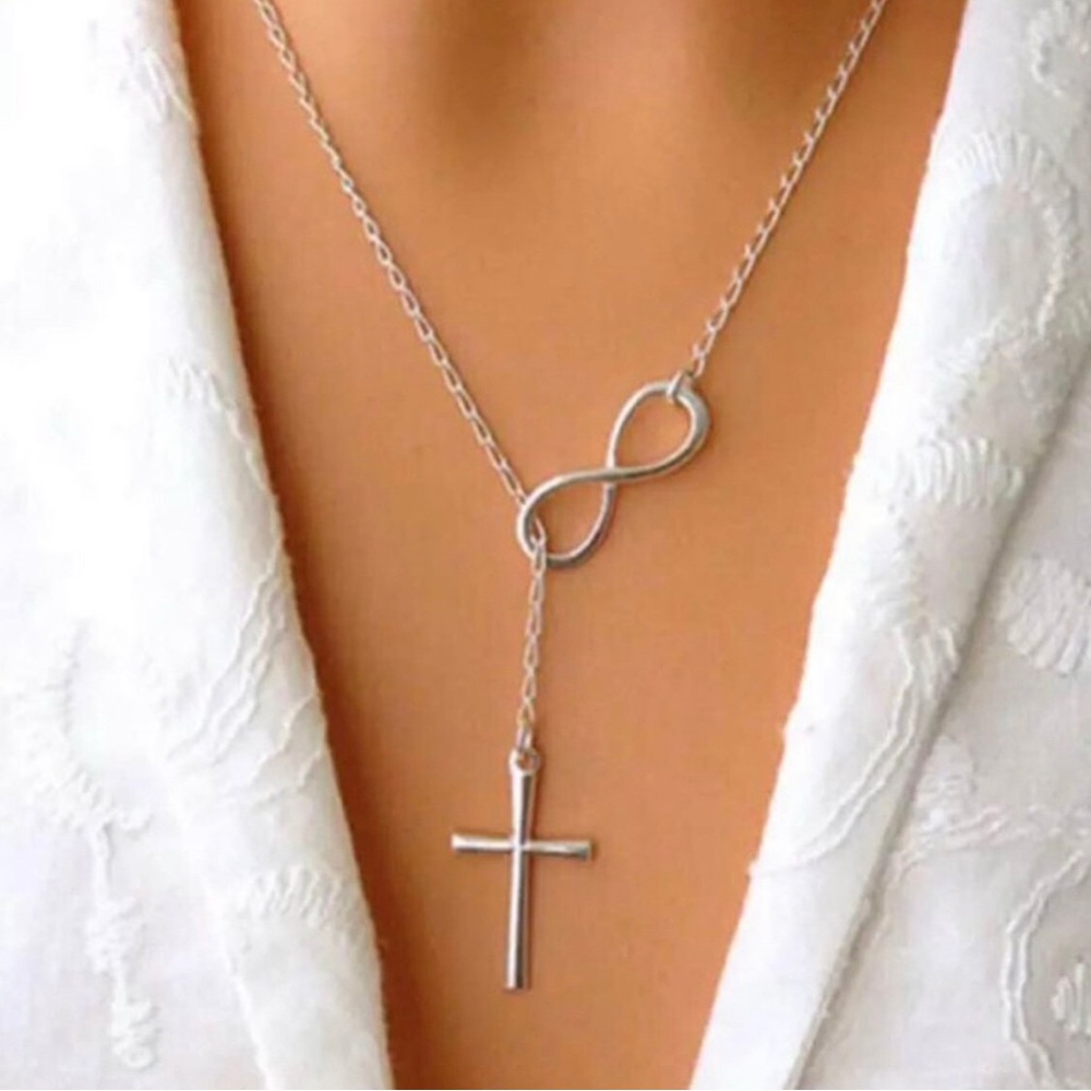 Infinity cross necklace